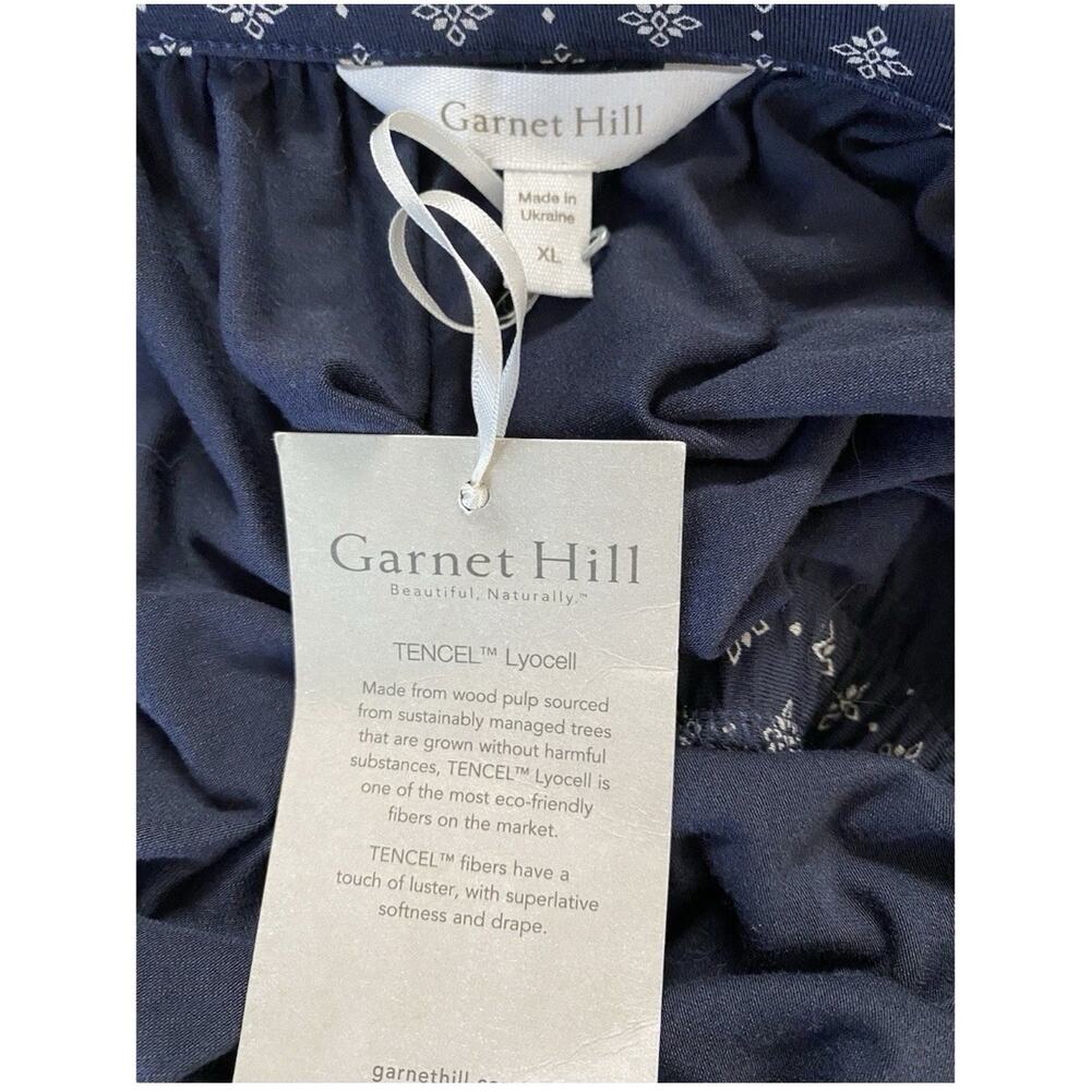 NWT Sz XL Garnet Hill LS Elas Nck Blue Prnt Waistbnd Tie Pkts Wide Leg Jump Suit - Picture 8 of 13